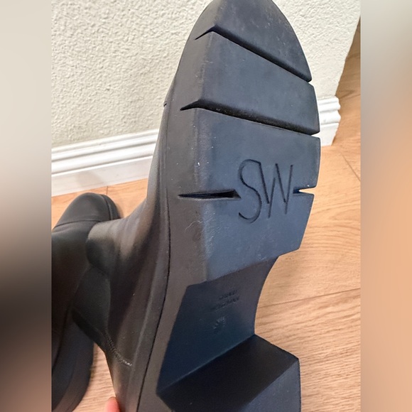 Stuart Weitzman Norah Lug Sole Ankle Boots Black Size 9.5 - Picture 10 of 13